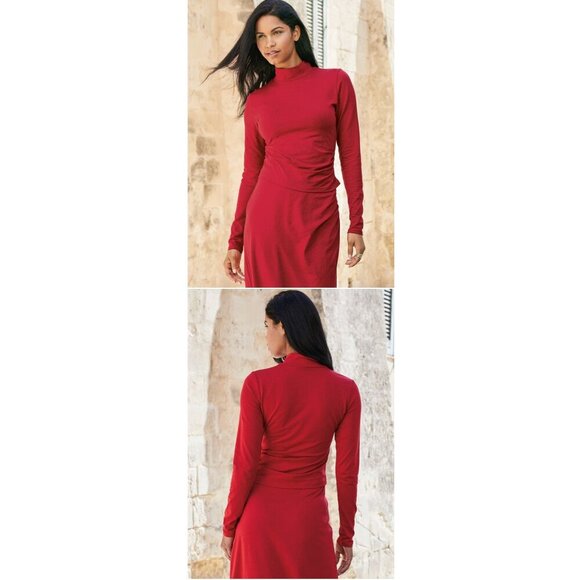 Peruvian Connection Emilia Mockneck Top woman’s size Medium Navy NWT - Picture 12 of 12